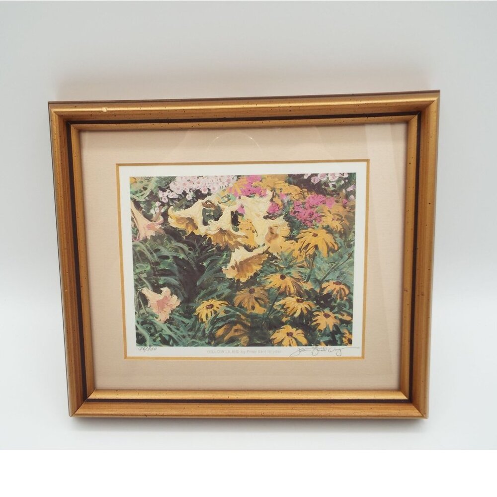 Peter Etril Snyder Signed Print "Yellow Lilies" Framed 186/950